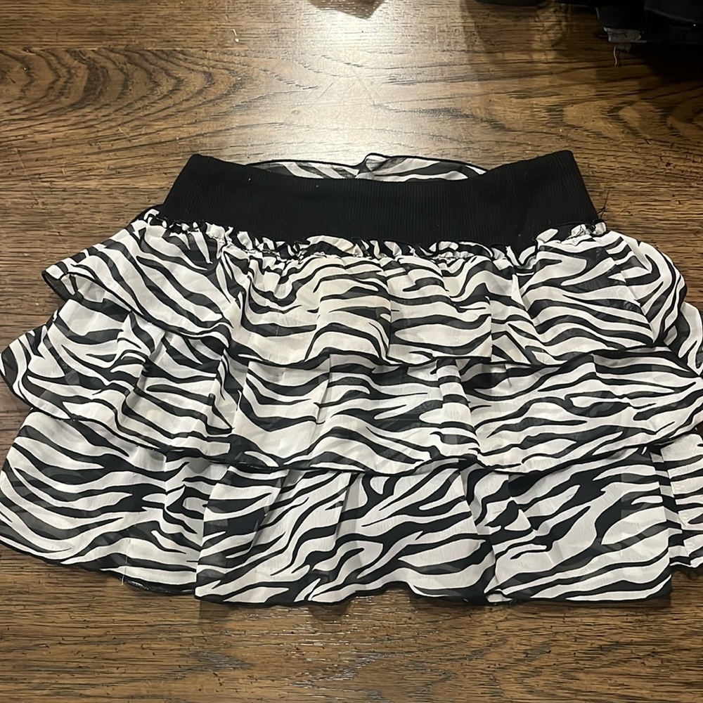 Girls Zebra Print Ruffle Skort